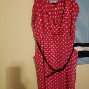 Maurice  pink polka dot dress